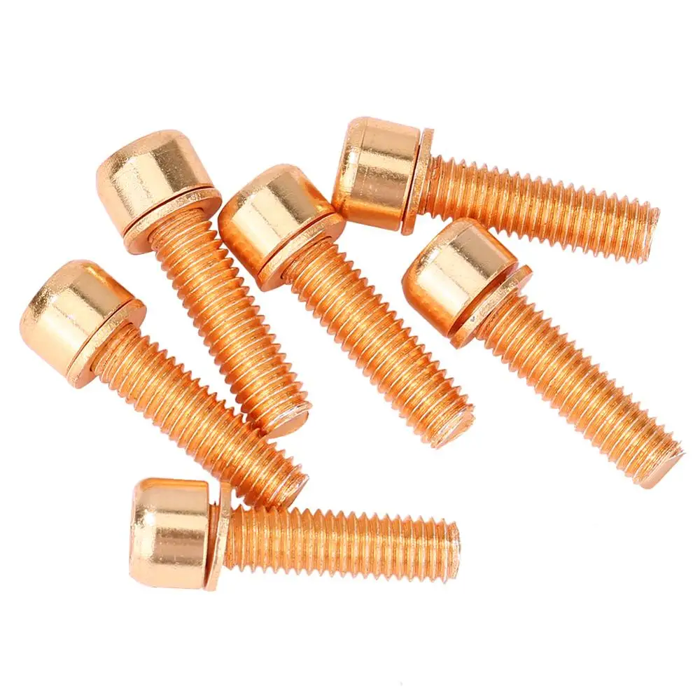 6 шт./компл. с высоким содержанием углерода Сталь M5 шестиугольник велосипеда винт