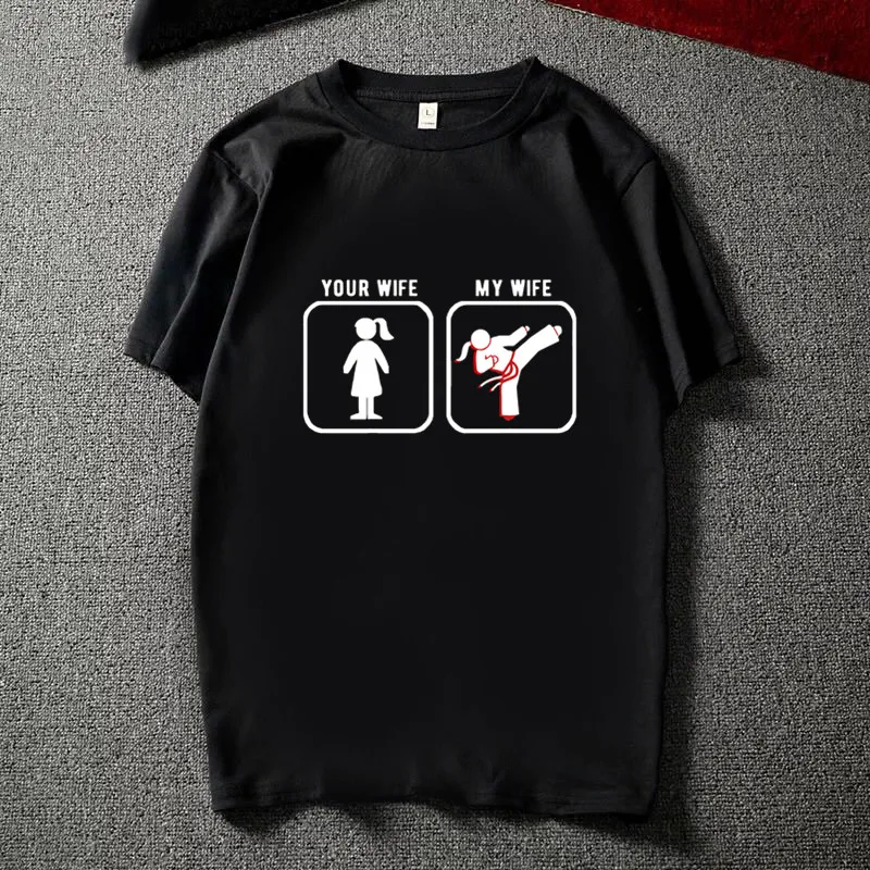 Новинка 2019 Мужская черная футболка в японском стиле с надписью SHOTOKAN your женой моей