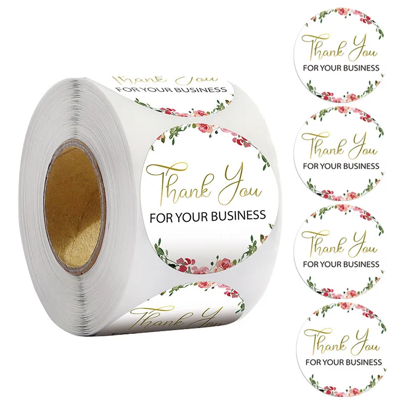 

500pcs/roll Round Paper Label Sticker Thank You Sticker Scrapbook 1 Inch Wedding Envelope Handmade Gift Cards Stationery Sticker