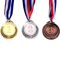 12pcs for competitions spelling bees zinc alloy award sports day winner medal with neck ribbon game gifts gold silver bronze