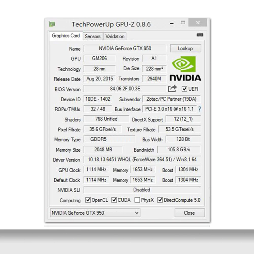 Графическая карта PCI E GTX950 GPU 2G DDR5 для игрового компьютера nVIDIA Geforce|Видеокарты| |