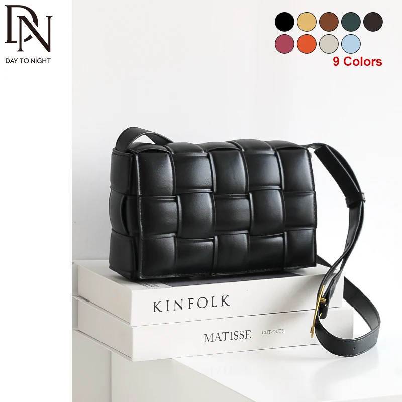 

Модная сумка через плечо DN, женские сумки на плечо, простой кошелек, трендовая большая плетеная мягкая маленькая квадратная сумочка в клетк...