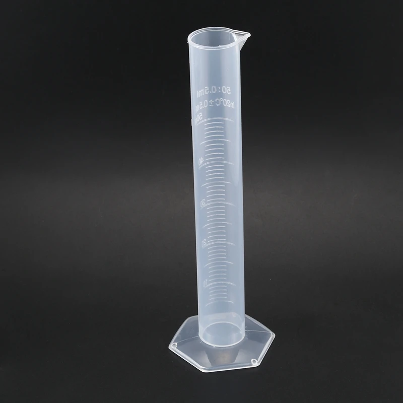 

2pcs 50ml Transparent Plastic Graduated Cylinder Lab Measuring Cup