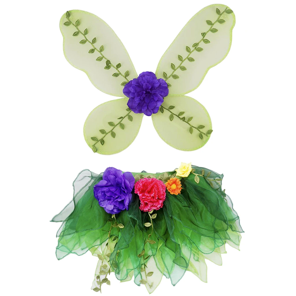 

Prettyia Flower Leaf Butterfly Fairy Tutu Skirt Fancy Dress Kids Party