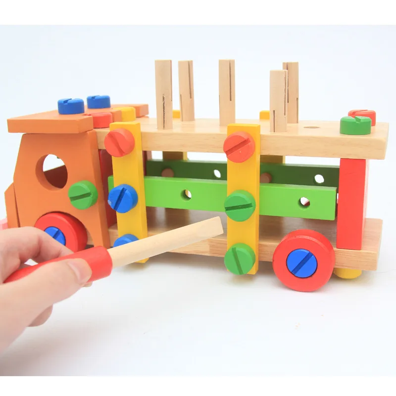 

Wooden Children's Multi-Function Tapping Disassembly Nut Car Combination Hands-on Fancy Toy Hot Sale