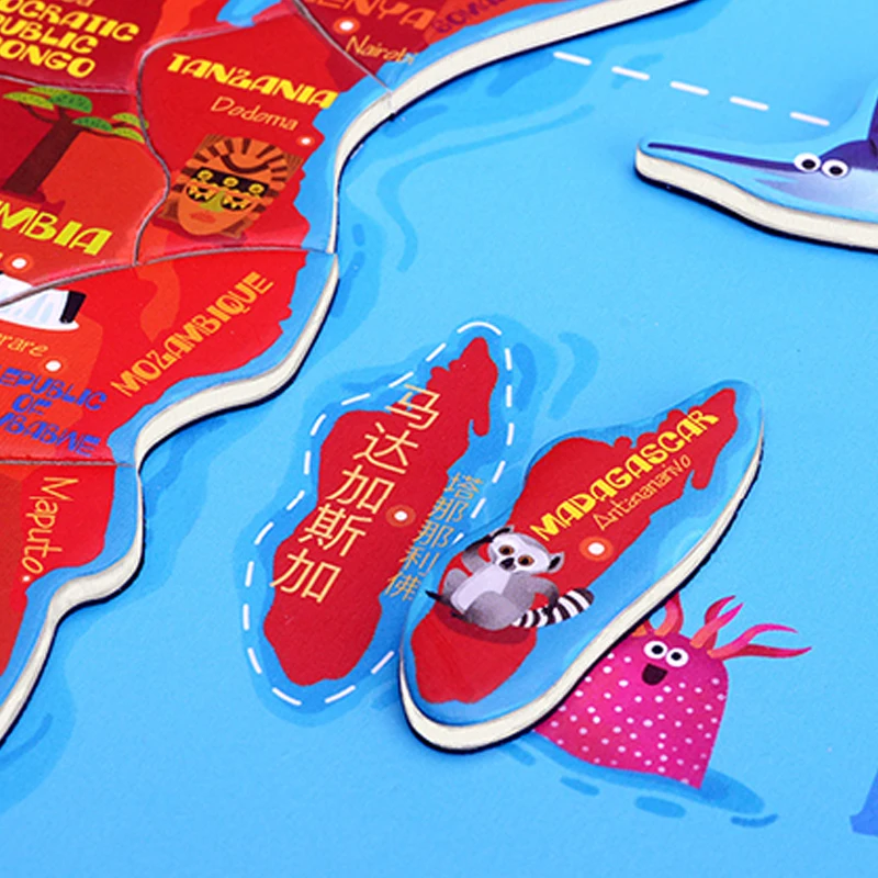 Большая карта мира детская игрушка материалы Монтессори обучающие игрушки для