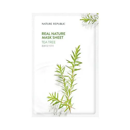 Tea Tree 1pcs Маска для лица с натуральным природным покрытием, 1 шт., увлажняющая маска для лица с масляным контролем, отбеливающая эссенция, оригинальная корейская косметика - Цвет: Tea Tree 1pcs