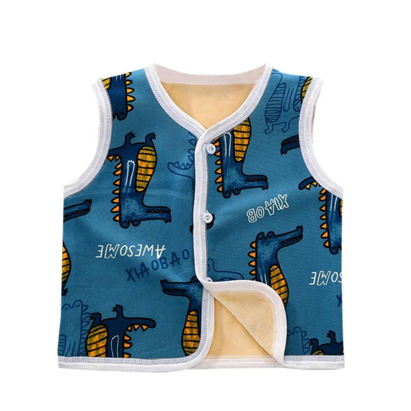 Children's Plus Velvet Vest For Boys Spring Autumn Wool Baby Fashion Waistcoat Girls Clothes Kids Tops Jackets | Детская одежда и