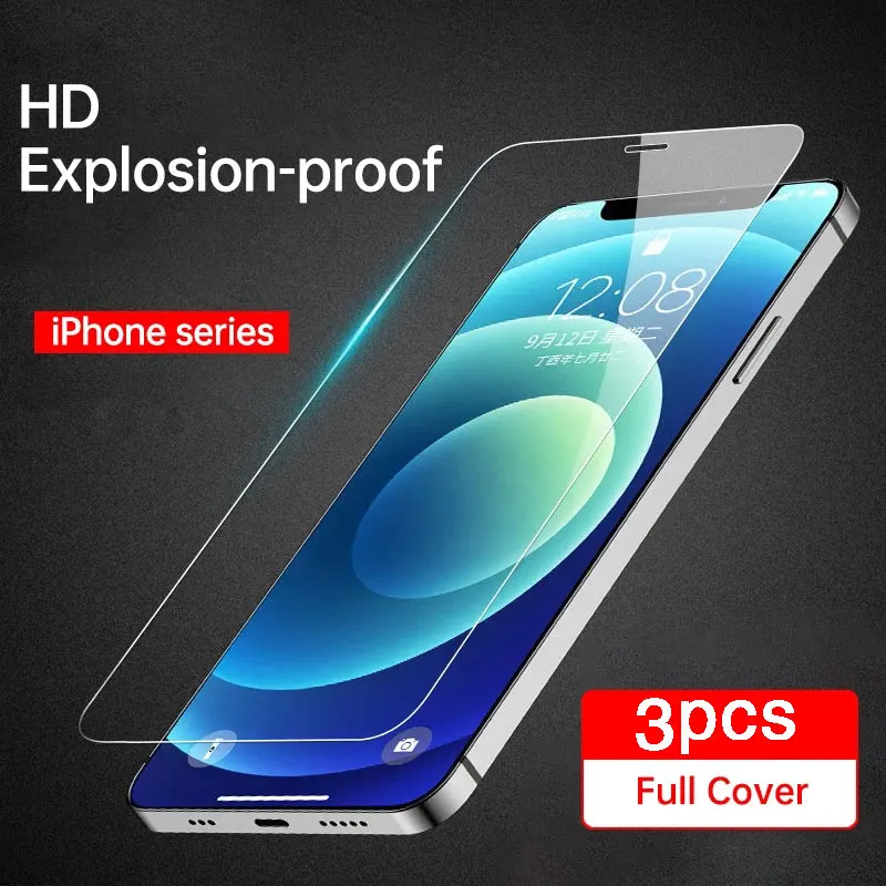 Закаленное стекло с полным покрытием для iPhone 7 8 6 6s Plus X 3 шт.|Защитные стёкла и