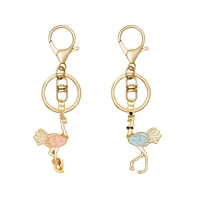 ostrich keychain couple bag keyrings metal cute pendant chaveiro car key chain girl gift cartoon jewelry llaveros