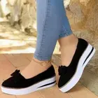 Женские туфли на платформе; Туфли-лодочки с бантом; Туфли-оксфорды на платформе; Женские лоферы; Повседневная обувь; zapatos mujer; Большие размеры 35-43; 8078C