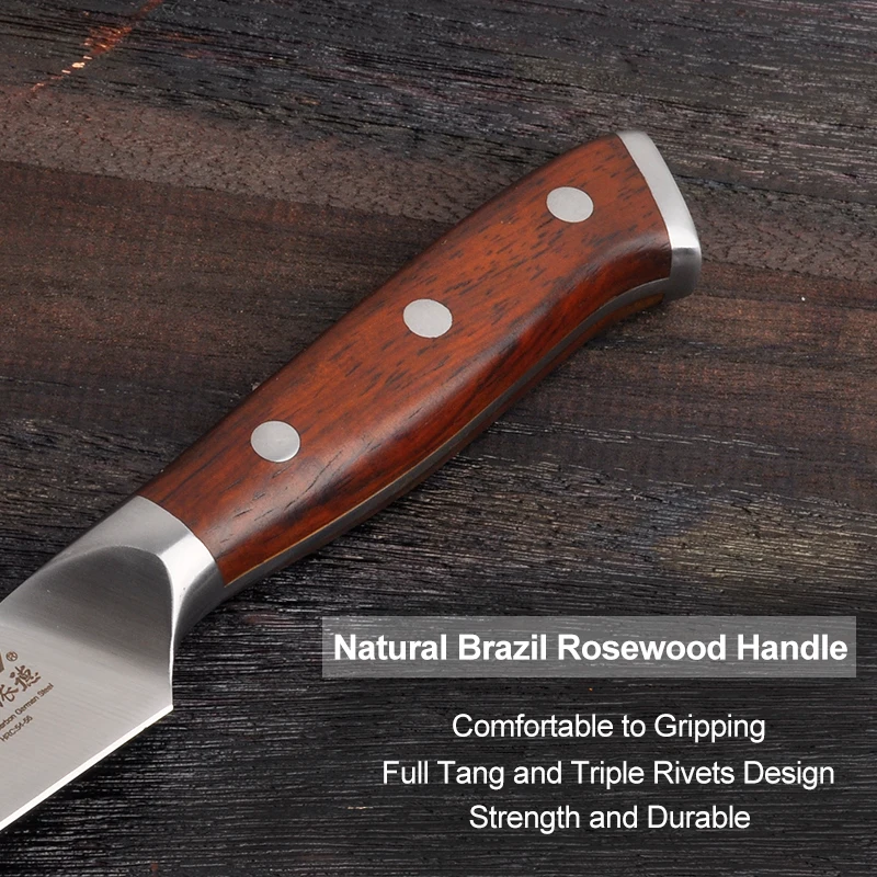 Chef Kitchen Knife Set Germany DIN 1.4116 Stainless Steel Super Sharp Gyuto Cleaver Paring Knives with Yellow Sandalwood 50-52 | Дом и сад
