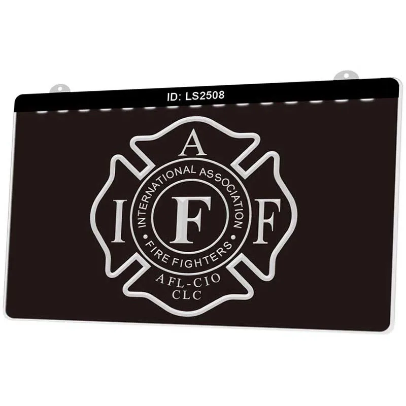 LS2508 пожарный Международная ассоциация AFL CIO новый 3D гравировальный светодиодный