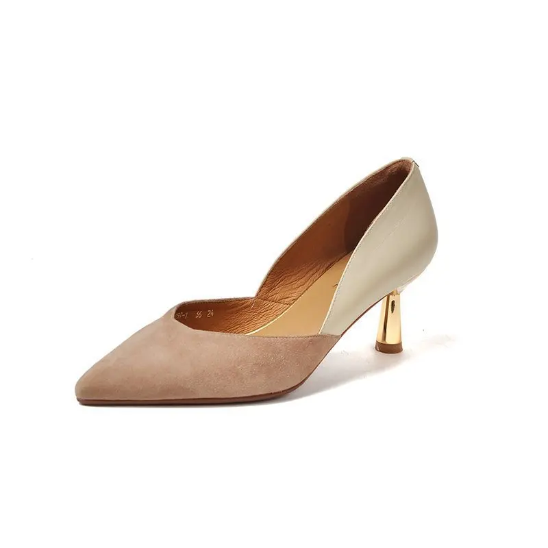 

Women's French High Heeled Shoes Two-color Soft And Comfortable Women's Shoes Pointed Sexy Women's Fashion Pumps Size 35-39