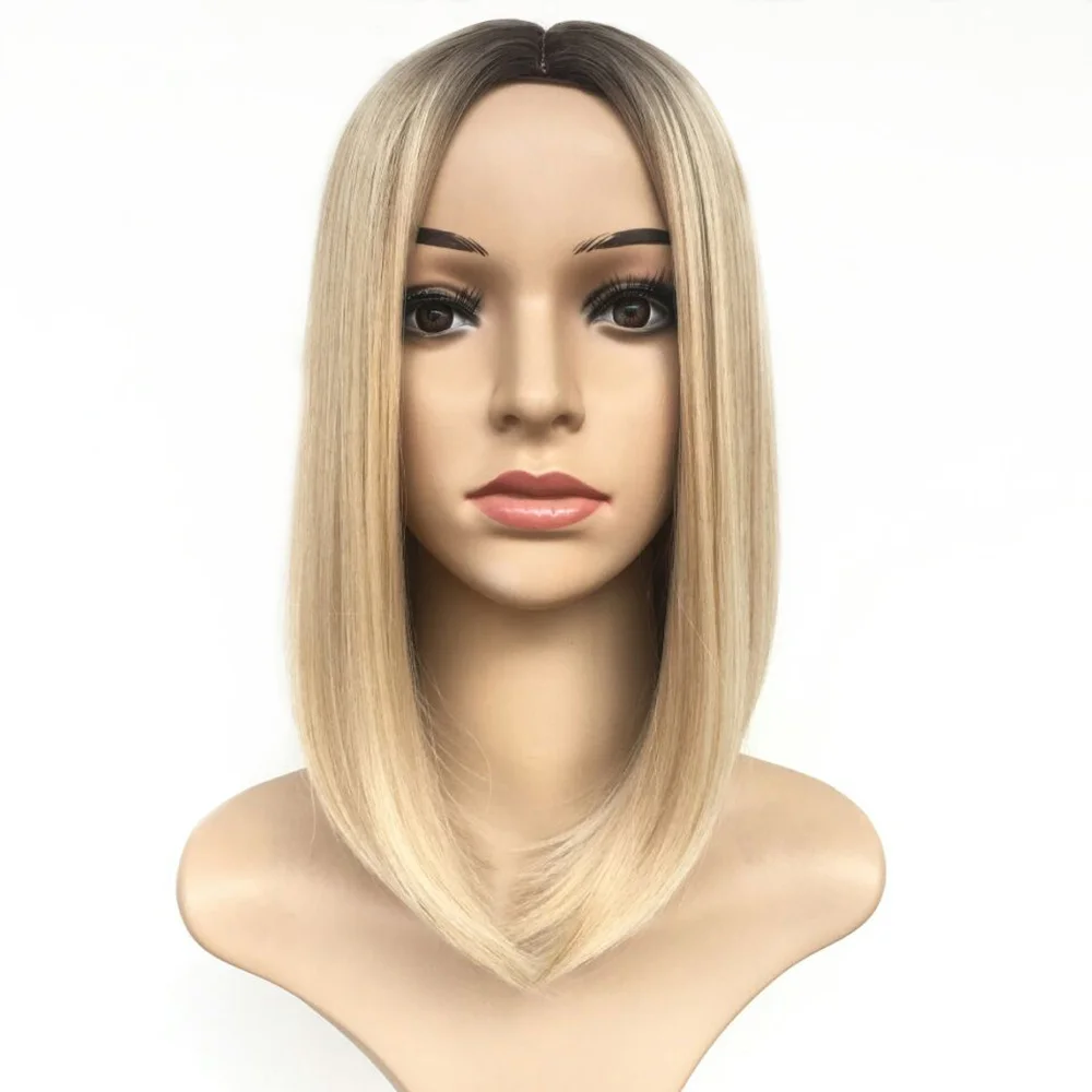 

Цвет коричневый, блонд, смесь прямых волос, синтетический, средняя часть, раздельный, Омбре, Боб, парики, волосы, термостойкие