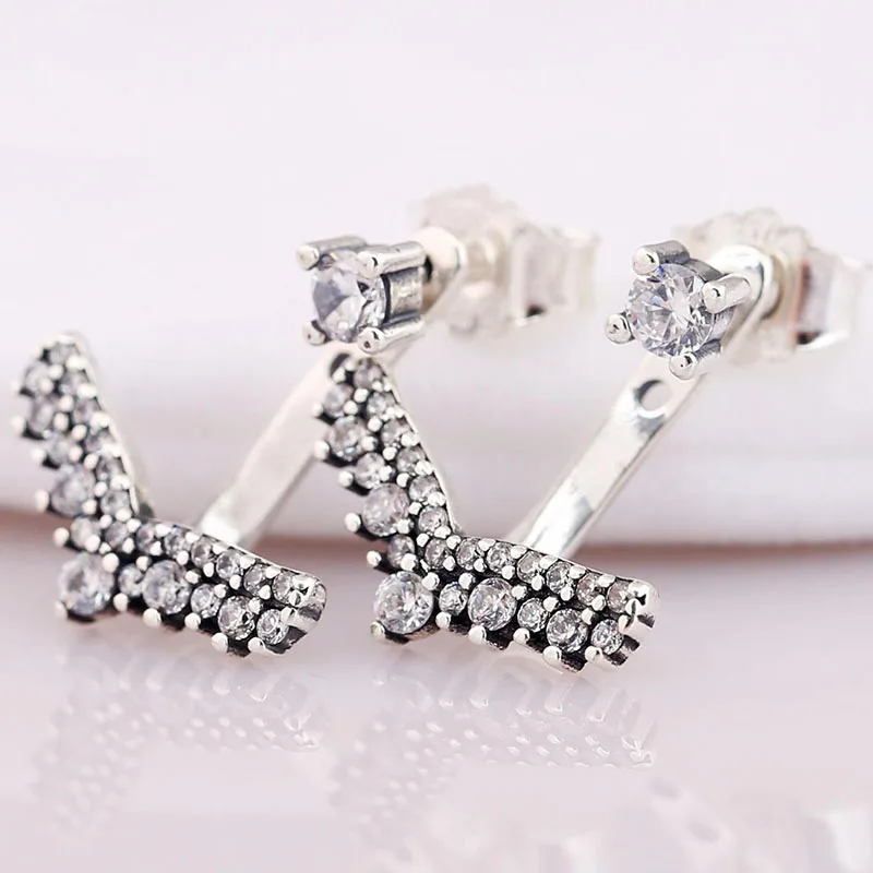 

Original 925 Sterling Silver Pan Earring Detachable Arrow Earrings For Women Wedding Gift Fashion Jewelry