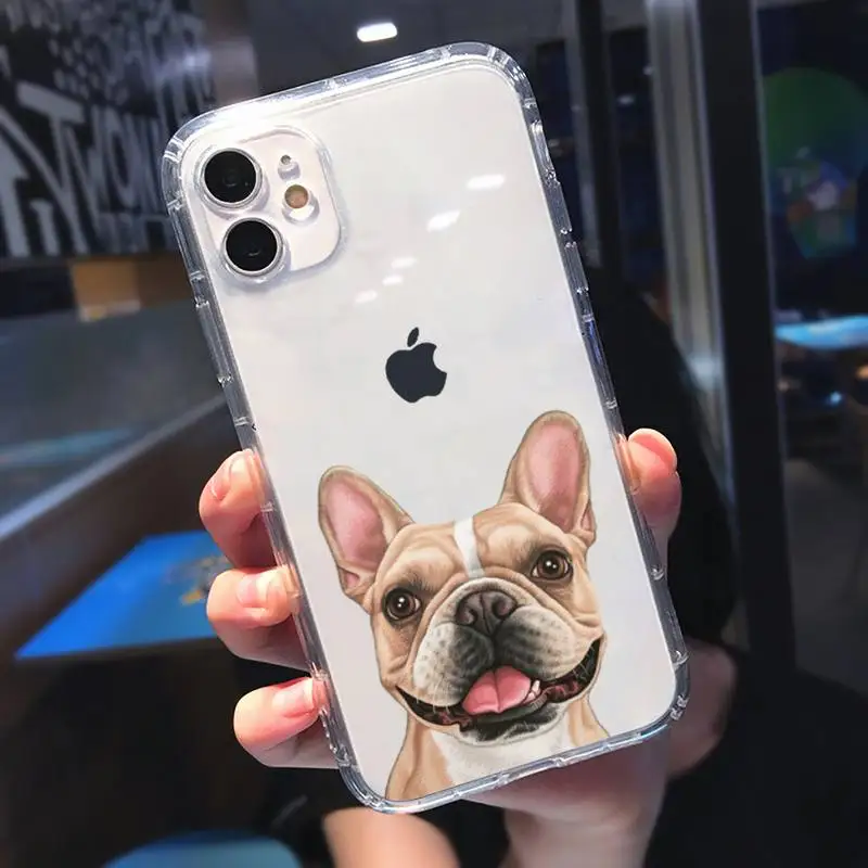 

cute funny cartoon dog Phone Case Transparent soft For iphone 5 5s 5c se 6 6s 7 8 11 12 plus mini x xs xr pro max