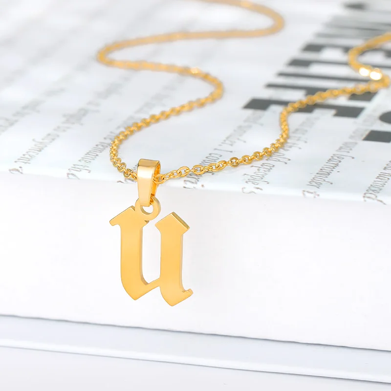 Женское Ожерелье с подвесками в виде букв ювелирные изделия из нержавеющей стали