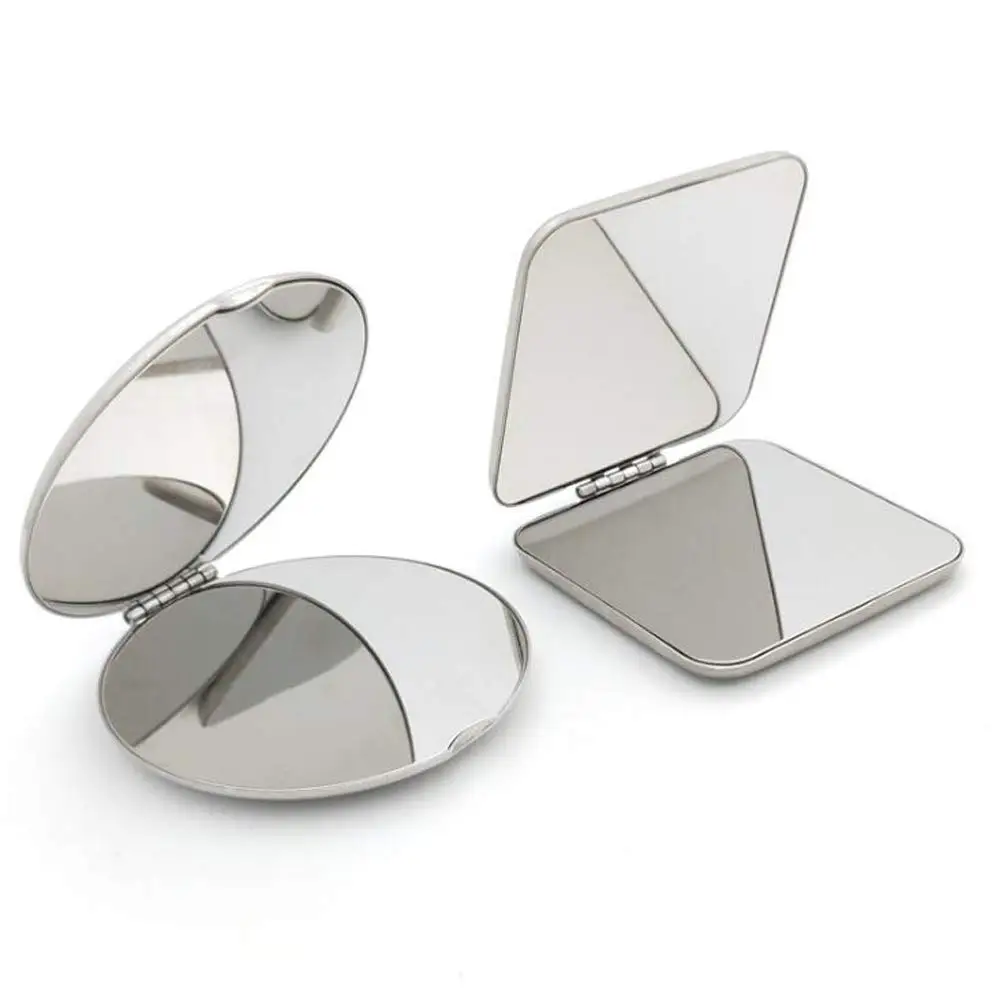 

Shatterproof Stainless Steel Ultra Slim Folding Portable Mirror Makeup Unbreakable Camping Mirror For Personal Use,Travelling