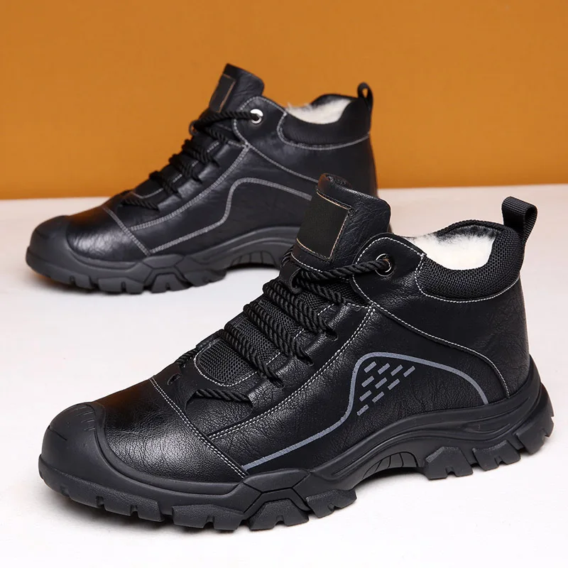 

New Men's Snow Shoes Comfortable Casual Man Sneakers Keep Warm Thermal Shoes Male Mountain Outdoor Walking Boots with Cotton