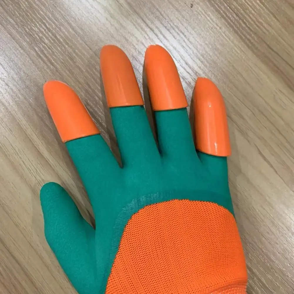 

1 Pair Garden Gloves Eco-friendly Wear Resistant Polyester Protect Nails Fingers Digging Gloves for Home