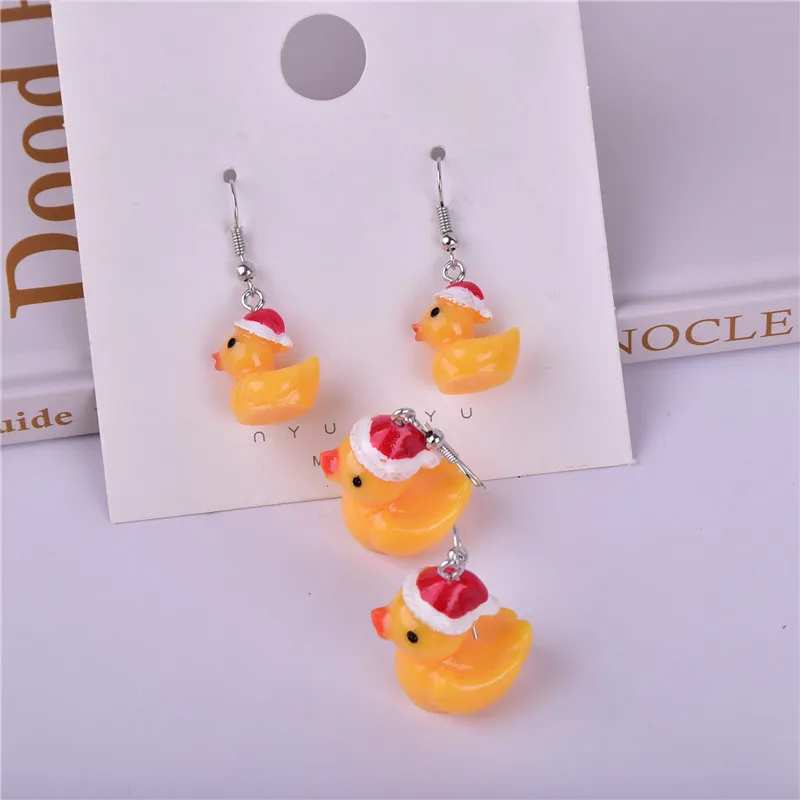 10pcs/pack Christmas Duck Charms Pendants for decoration necklace earring key chain Jewelry Making |