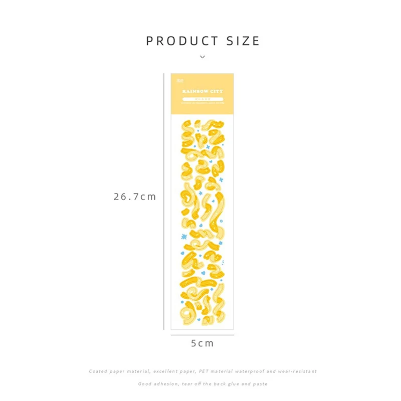 

2 Sheets Cute Rainbow Ribon Bow PET Paper Decorative Adhesive Stickers Scrapbooking School Supplies