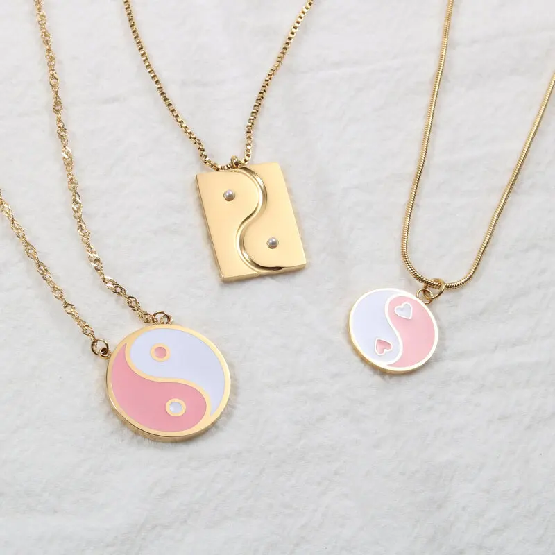 

Stainless Steel Jewelry Taiji Pendant Dainty Necklace For Women