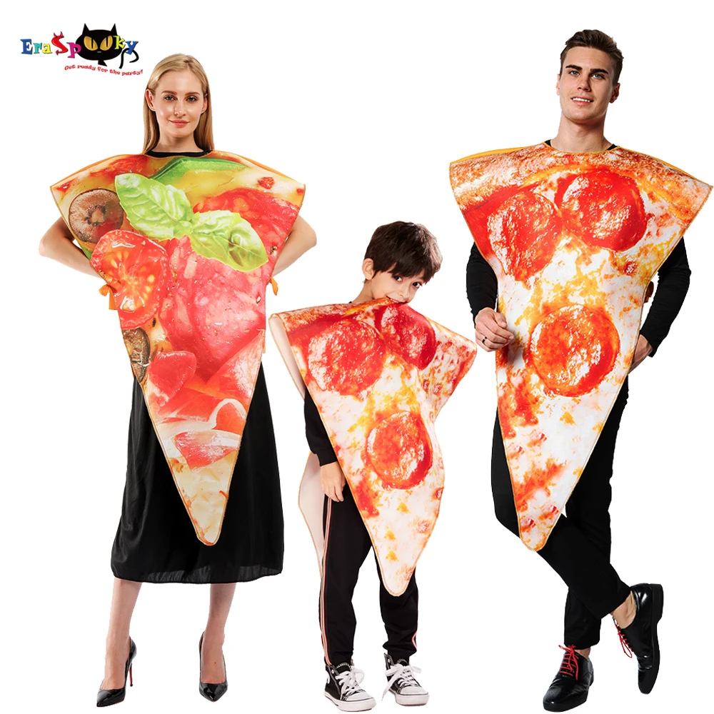 

Eraspooky 2019 Funny Food Pizza Cosplay Carnival Party Costume For Adult Women Kids Couple Halloween Family Fancy Dress