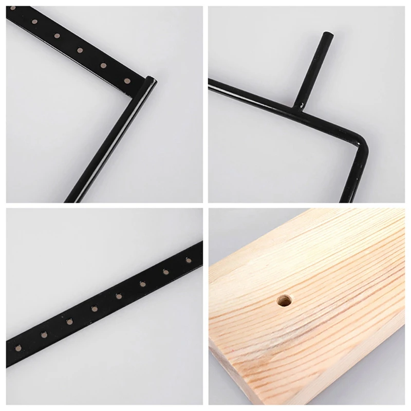 

Earrings Hanging Stand Jewellery Holder Organizer Hanger Storage Rack Display Studs Display Rack with Wooden Base