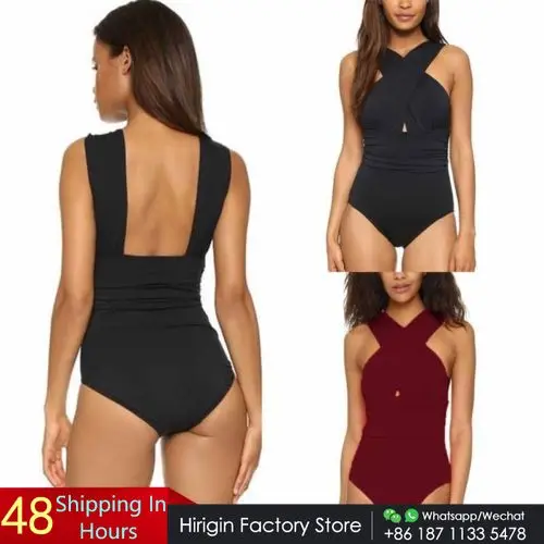 2018 Новый Для женщин крестообразная шнуровка слитные купальники размера плюс