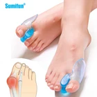 Силиконовый разделитель для большого пальца стопы, синий, прозрачный, 2 шт., для большого пальца стопы, ортеза, вальгусной деформации, корректор большого пальца стопы, инструмент для бурсита защита для ухода за ногами