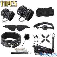swt 10pcsset sex products erotic adult toys bdsm sex bondage set handcuff nipples clamps gag whip rope sex toys for couples