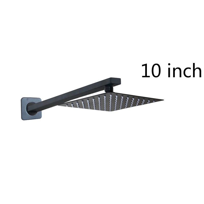 10 Inch Ванная комната роскошная черная душевая головка с душевой рукояткой черный душевой набор ванная комната дождевая квадратная душевая головка - Цвет: 10 Inch