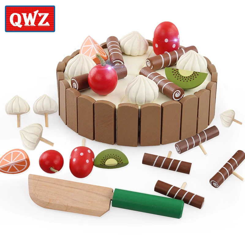 

Деревянные игрушки для детской кухни, для ролевых игр, для резки торта, игрушки для детей, деревянные игрушки для приготовления фруктов, Мон...