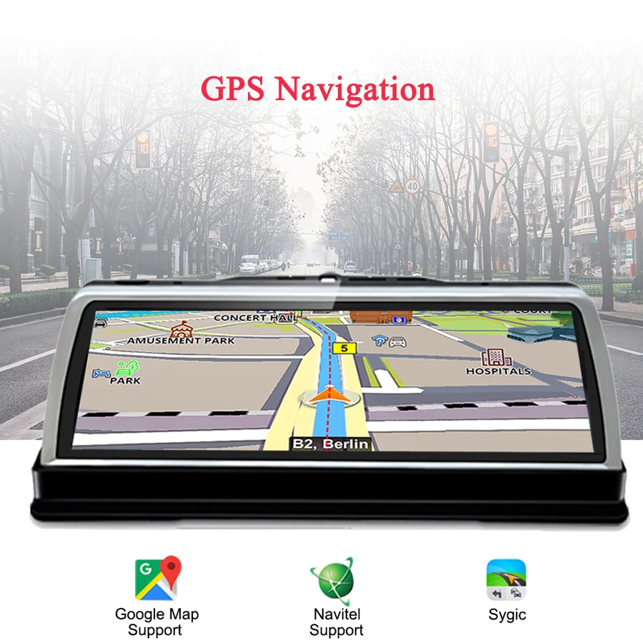 WHEXUNE 4 Channel Android 5.1 WIFI Car DVR Camera 4G 10" IPS ADAS GPS Navigation Dash Cam FHD 1080P Video Recorder