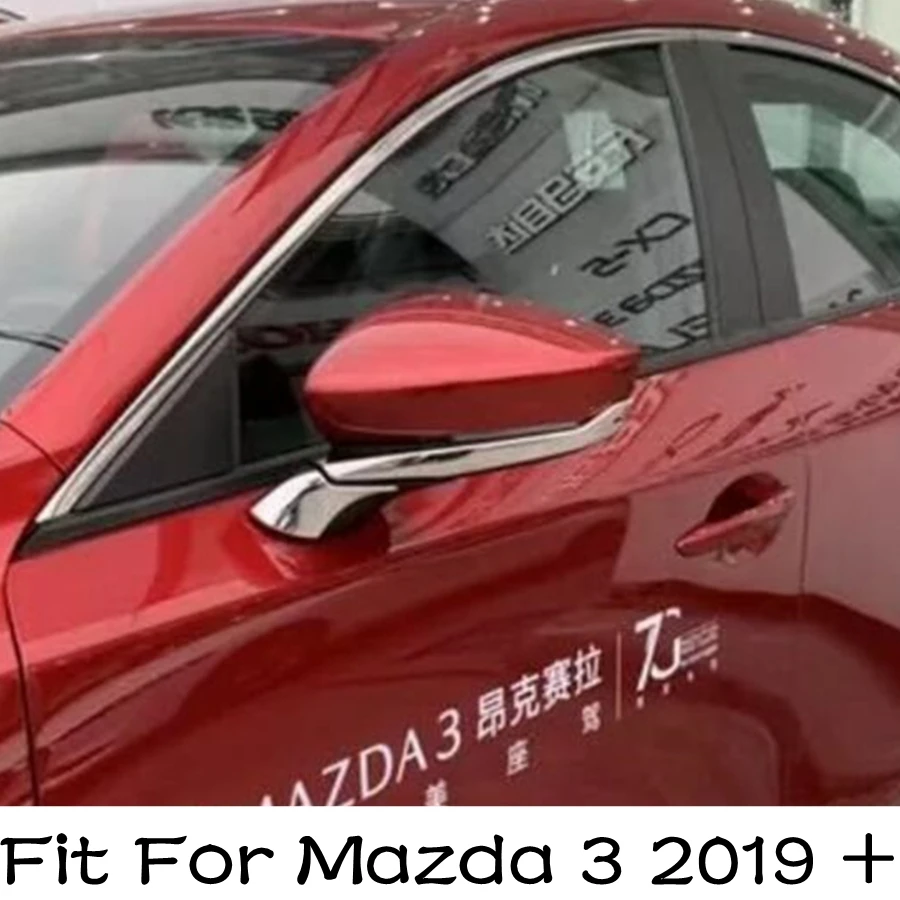 

Lapetus Outside Door Rearview Mirror Anti-rub Rubbing Strip Cover Trim For Mazda 3 2019 - 2022 ABS Chrome Accessories Exterior