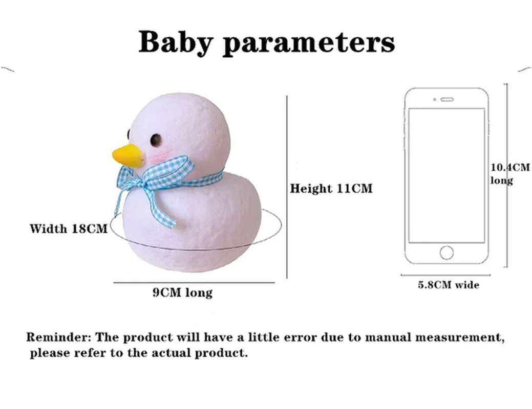

Cute Cartoon Duck Night Light Kid Toy Lamp Christmas Gift Silicone Button Battery Night Lights Valentine's Day ins Decor lamp
