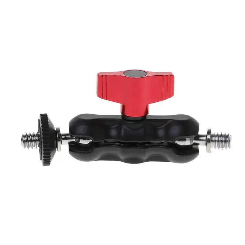 Double Ball Head Shoe Mount Adapter Magic Arm 1/4" Screw Portable GPS Phone LCD Monitor DV Video Light DSLR Camera |