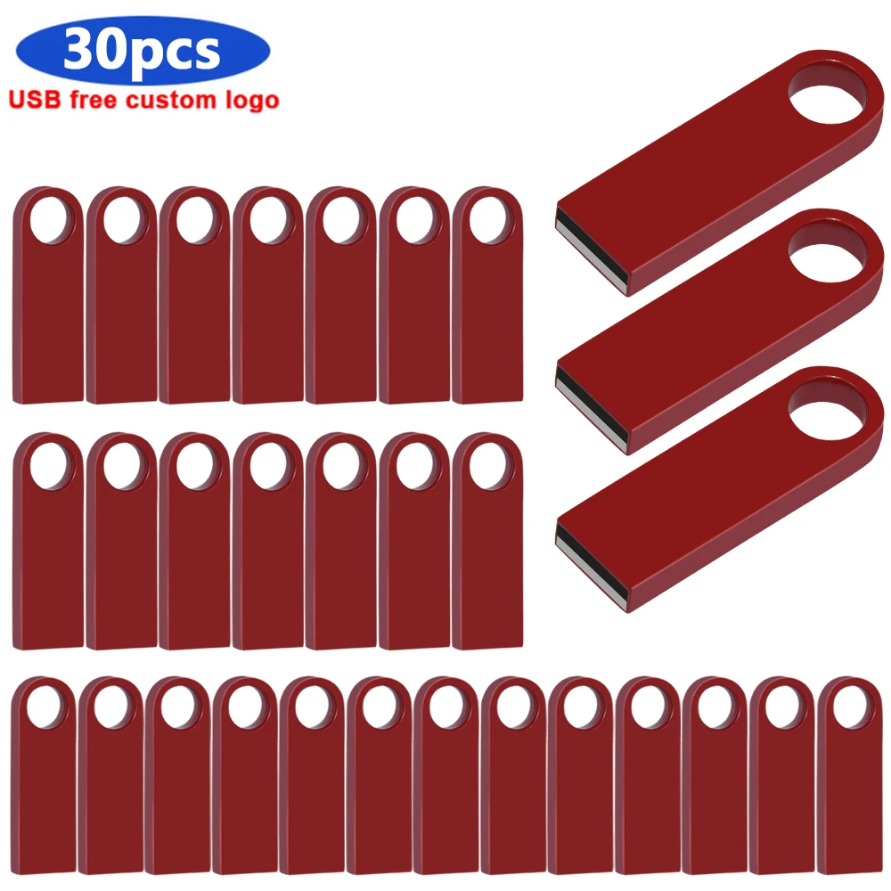 

30pcs/lot usb flash drives 128GB 64GB 32GB pen drive 16GB 8GB 4GB u disk memoria usb 2.0 stick gift Custom logo wedding gift