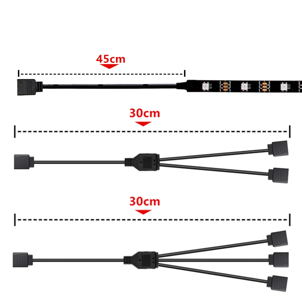 Цифровая светодиодная лента WS2812b адресная Радужная полоска для ПК 5 В 3 контакта с