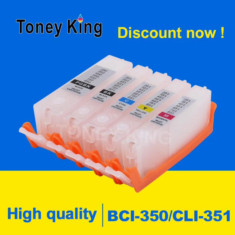 Toney universal (король BCI 350 CLI 351 перезаправляемый картридж для Canon PIXUS MG5430 5530 MG5630 6330 6530