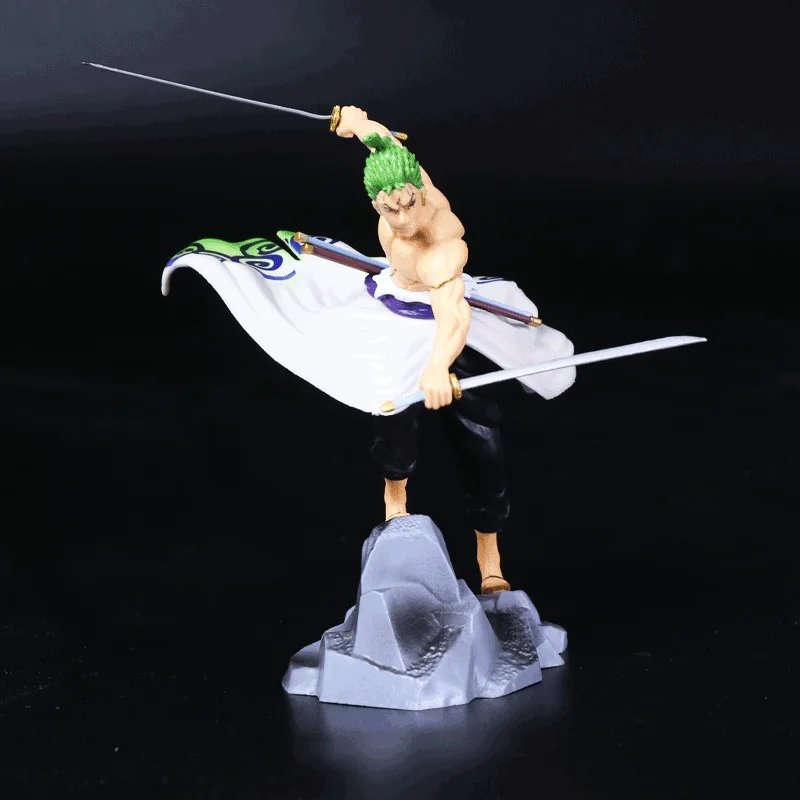 

Amine One Piece Roronoa Zoro Standing Take a knife Statue Static Action Figure Toys