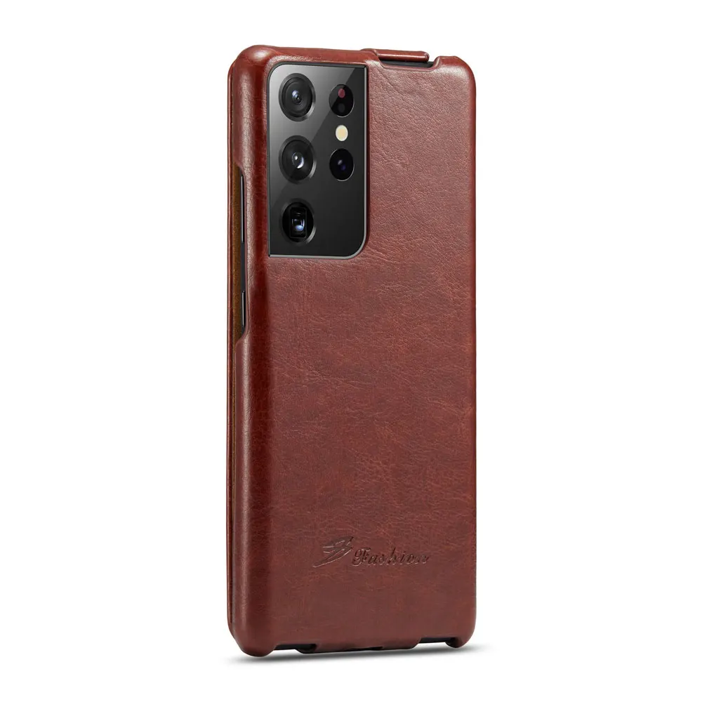 Фото Вертикальный кожаный чехол-книжка Fierre Shann для Samsung Galaxy S21 Ultra, чехлы для телефонов, чехол для samsung S10 etui №2