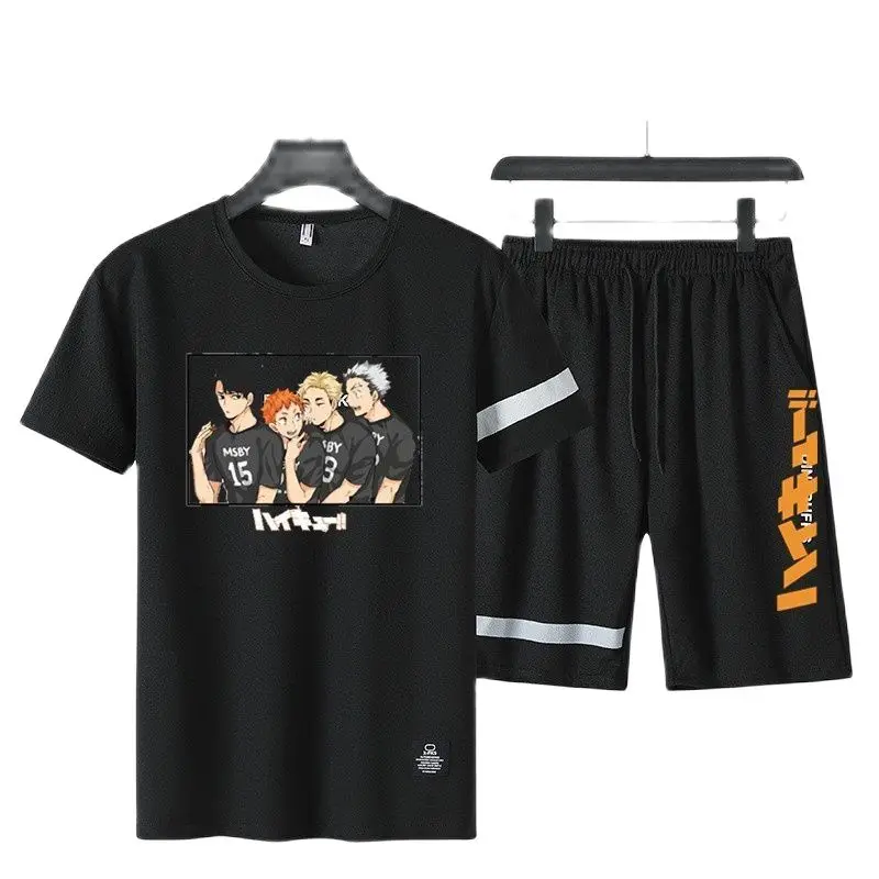 

Summer new men's casual suit fashion 2 PCS sportswear suit short-sleeved T-shirt shorts suit men's sportswear track suit men