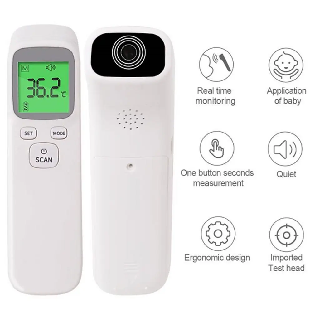 

Forehead Non-contact Infrared body Thermometer ABS for Adults and Children with Lcd Display Digital Laser Temperature Tool 1set