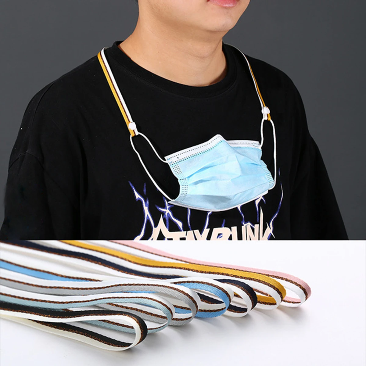 Полиэстеровый хлопковый шейный ремешок маска для Лариата регулируемый шнур анти