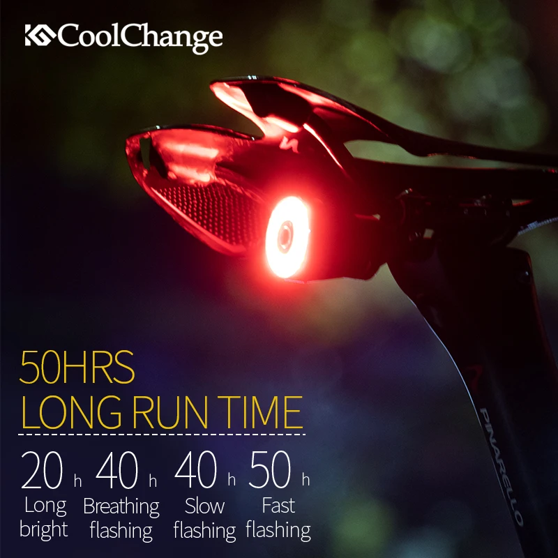 Велосипесветильник смарт-фонарь CoolChange с датчиком торможения IPx6