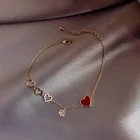 Корейская версия браслета с красным персиковым сердцем женский новогодний браслет простой дизайн для девушки студенческий подарок ювелирные изделия