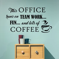 office wall sticker vinyl interior art decoration team work coffee quotes decals break room coffee loves mural removable a853